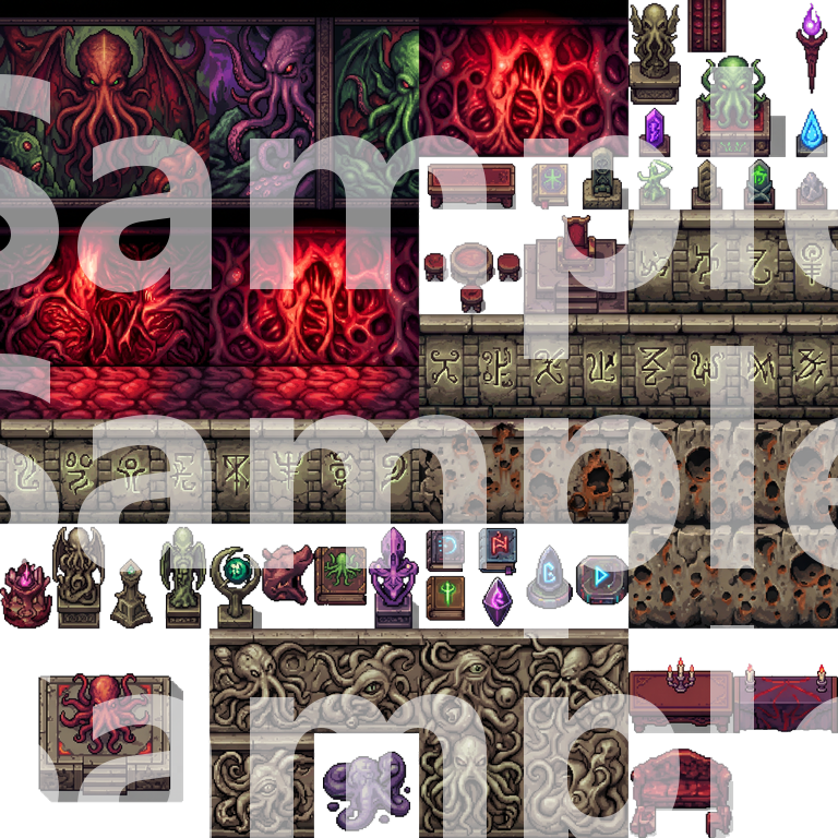 Call of Cthulhu Pixel Art Tileset by Cute SCKR
