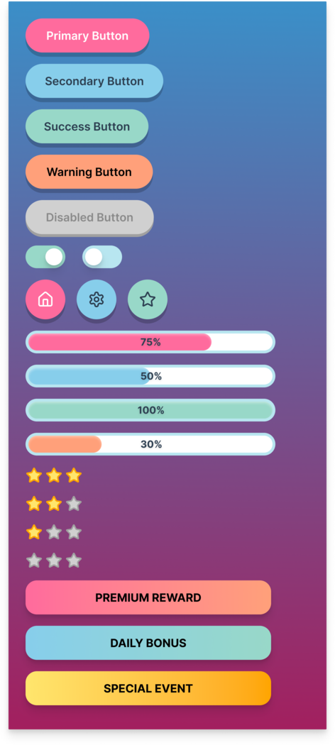 Vibrant Casual Game UI Kit - Professional Figma Source by DeviStudio
