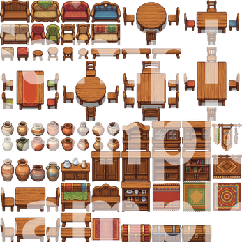 Medieval Village Pixel Art Tileset by Cute SCKR