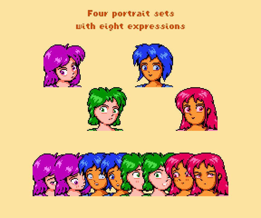 Alice's Neon Beam Knights - 8-bit Character Assets by Alice Gristle