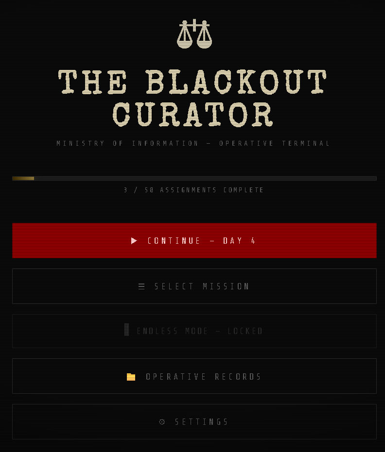 Screenshot 2 for The Blackout Curator