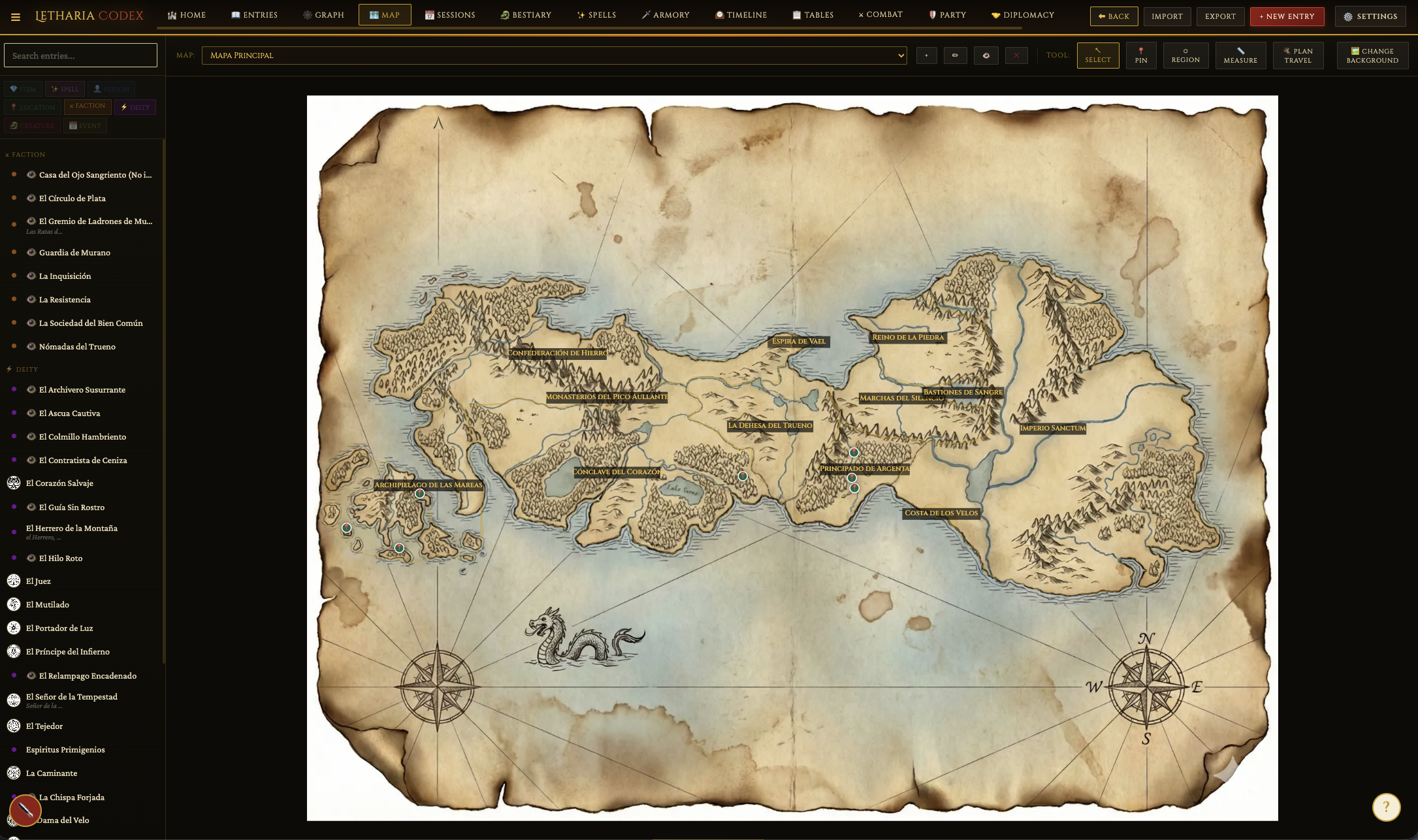 Screenshot 3 for Letharia Codex - Immersive TTRPG Campaign Manager & Wiki