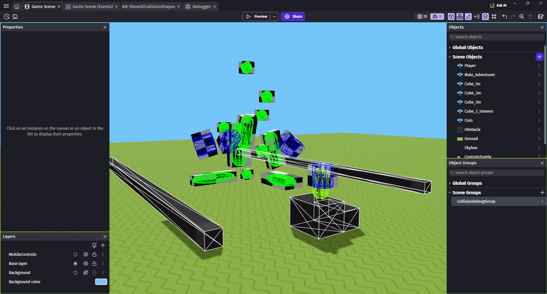 Screenshot 2 for Show 3D Collision Shapes For Gdevelop