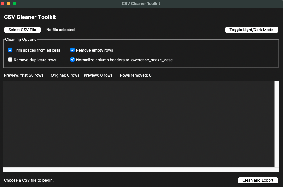 CSV Cleaner Toolkit for MacOS by AutomatorLabs