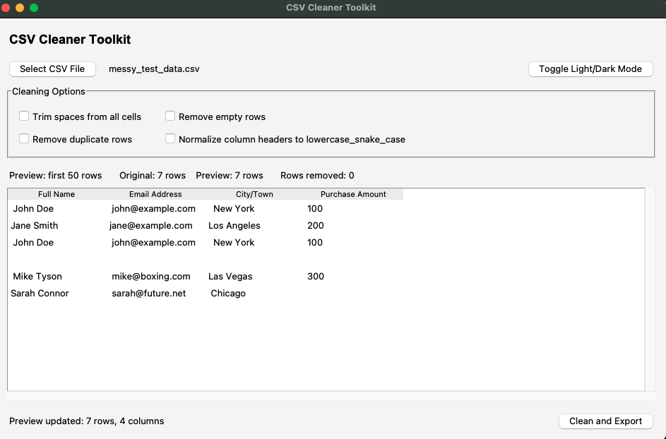 CSV Cleaner Toolkit for MacOS by AutomatorLabs