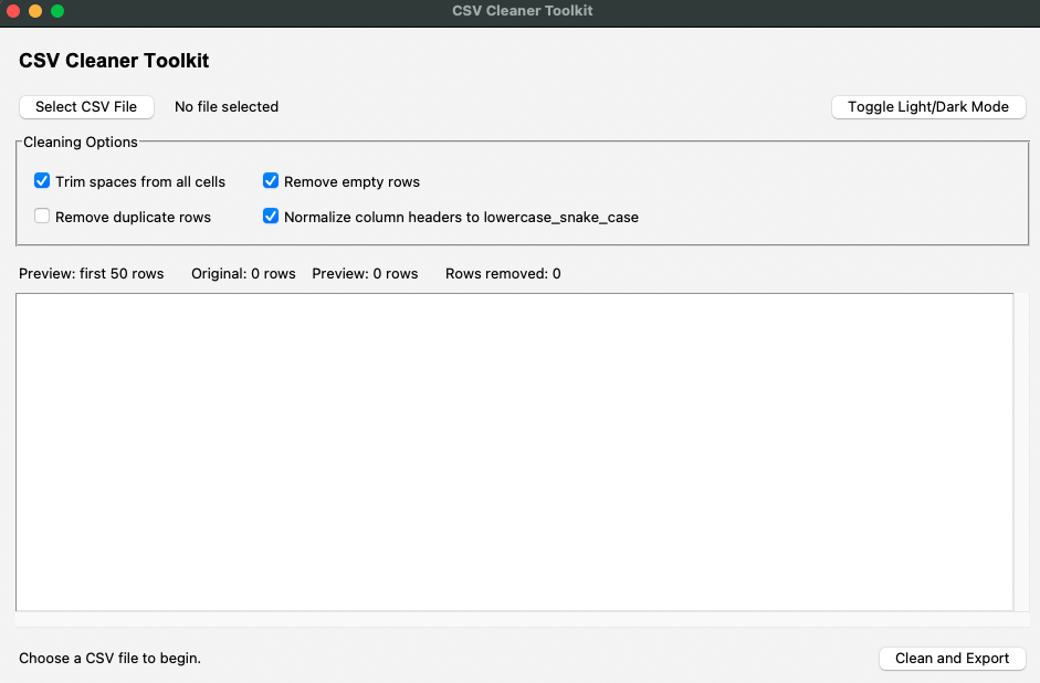 CSV Cleaner Toolkit for MacOS by AutomatorLabs