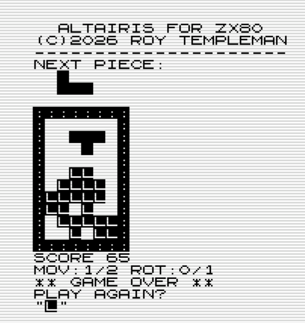 New Version 1.0 released - ALTAIRIS - Sinclair ZX80 by Loudscotsbloke
