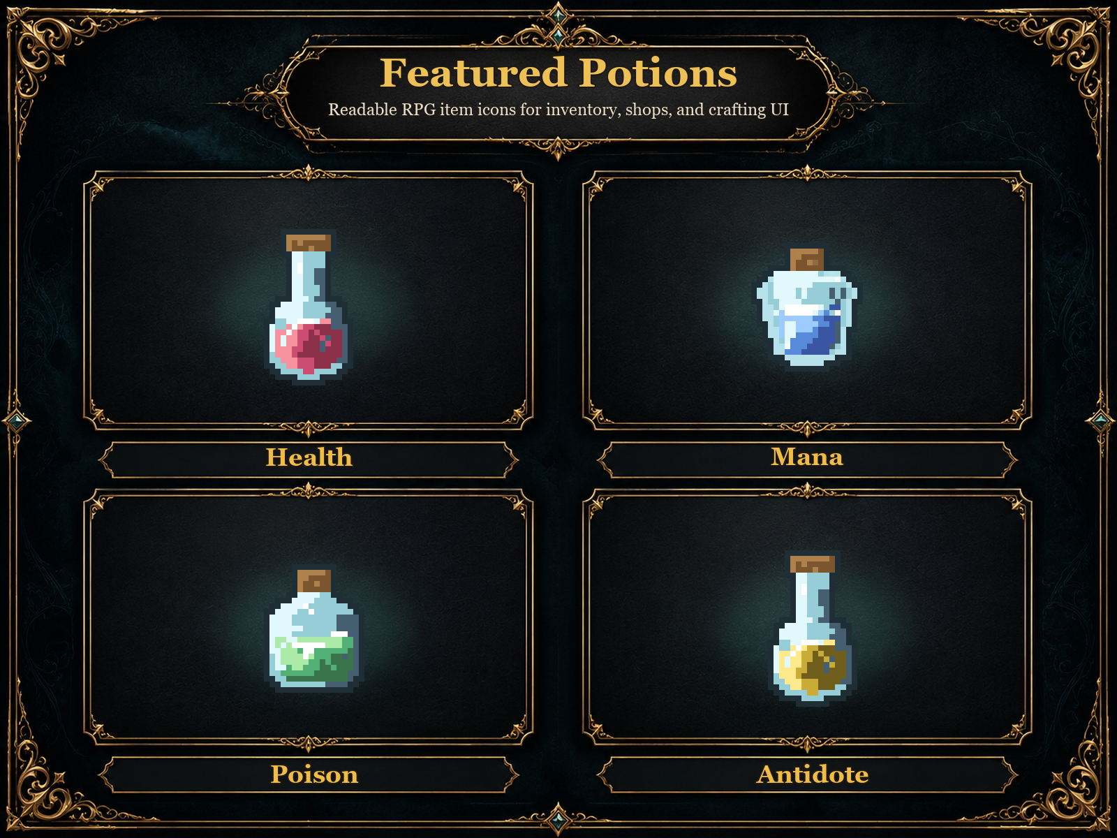 32x32 RPG Potion Icon Pack by Gridborne Assets