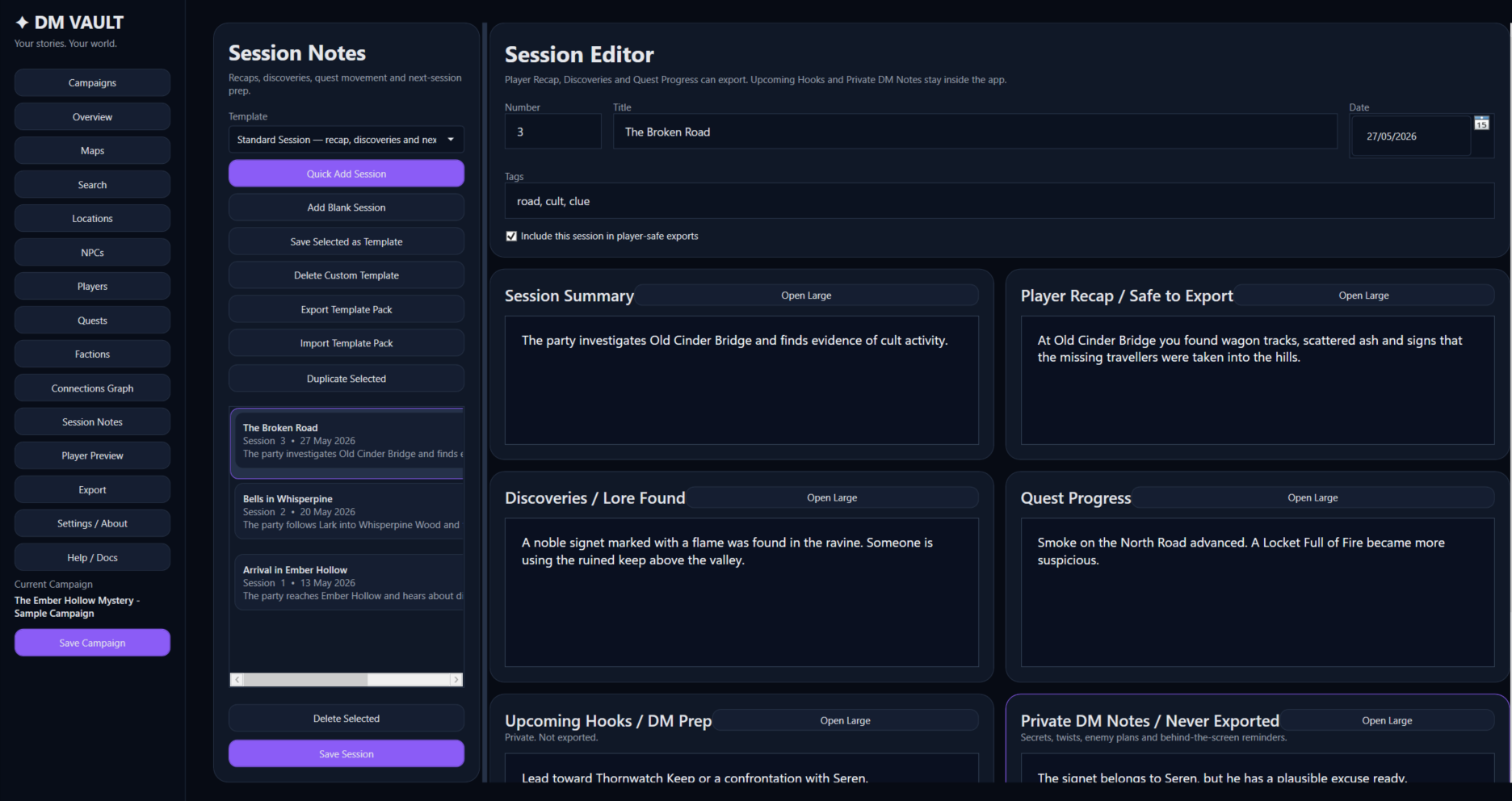 DM Vault — Offline Campaign Manager for Tabletop RPGs by Ninjaflee