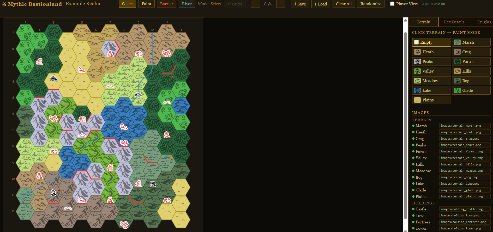 Screenshot 2 for Mythic Bastionland Realm Editor