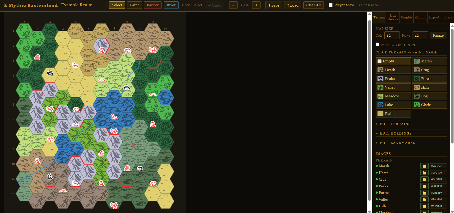 Screenshot 2 for Mythic Bastionland Realm Editor