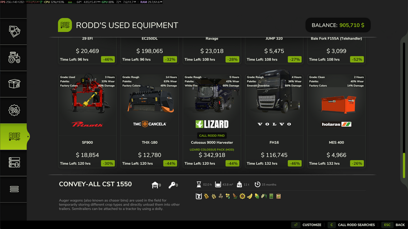 FS25 Rodd's Used Equipment by Rodderik