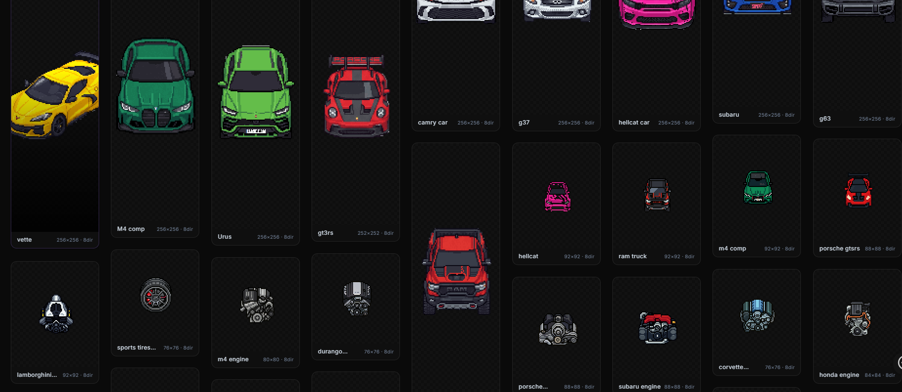 CAR PARTS SPRITES by pushthevibe