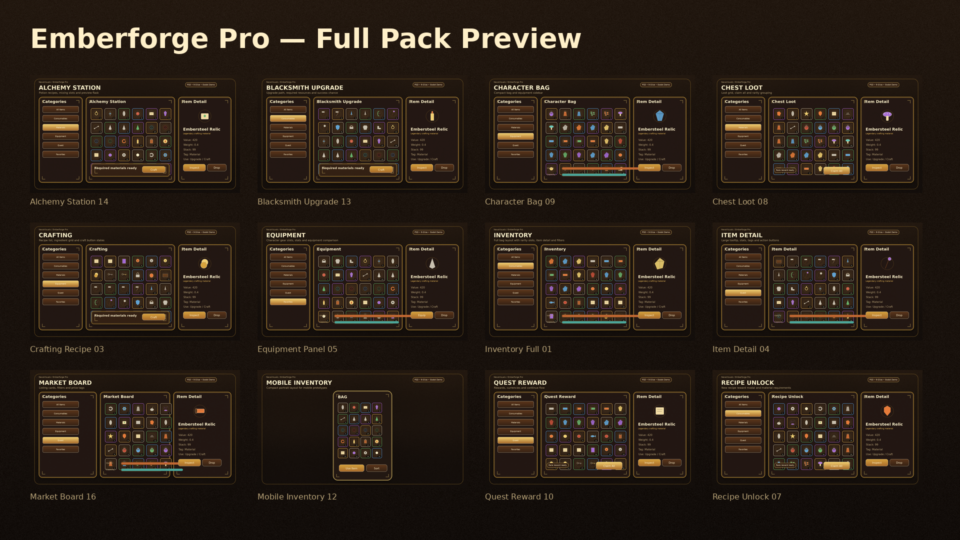 Emberforge RPG UI Kit Pro by Nexa Visuals