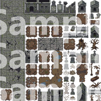 Undead Graveyard Tileset by Cute SCKR