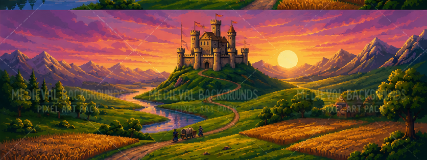 Medieval Backgrounds Pixel Art Pack by Kibyra