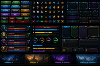Ultimate Game UI Mega Pack — 500+ Assets by Gamerkingx