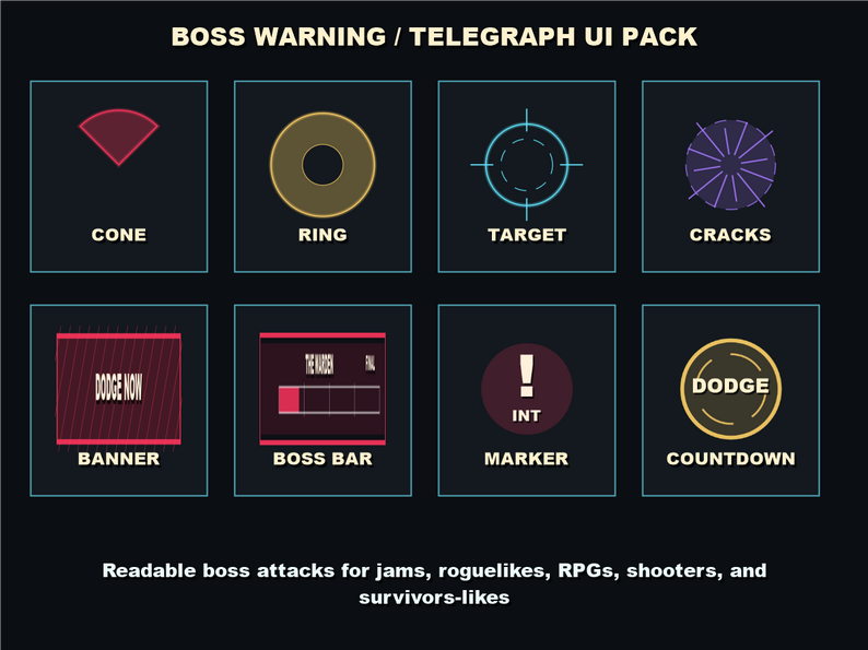 Boss Telegraph & Warning Pack – AOE, Countdown & Danger UI by Template ...