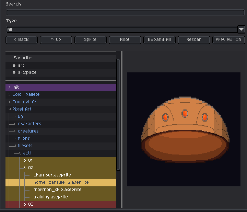 Screenshot 2 for File Tree for Aseprite