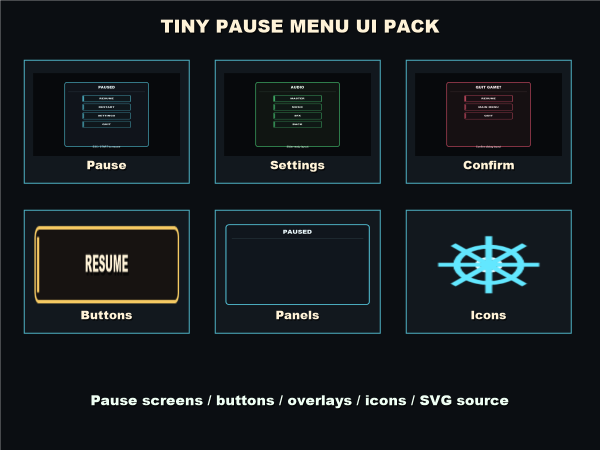 Police Pause Menu Pause Menu UI Pack – Pause, Settings & Retry Screen Assets by Template ...