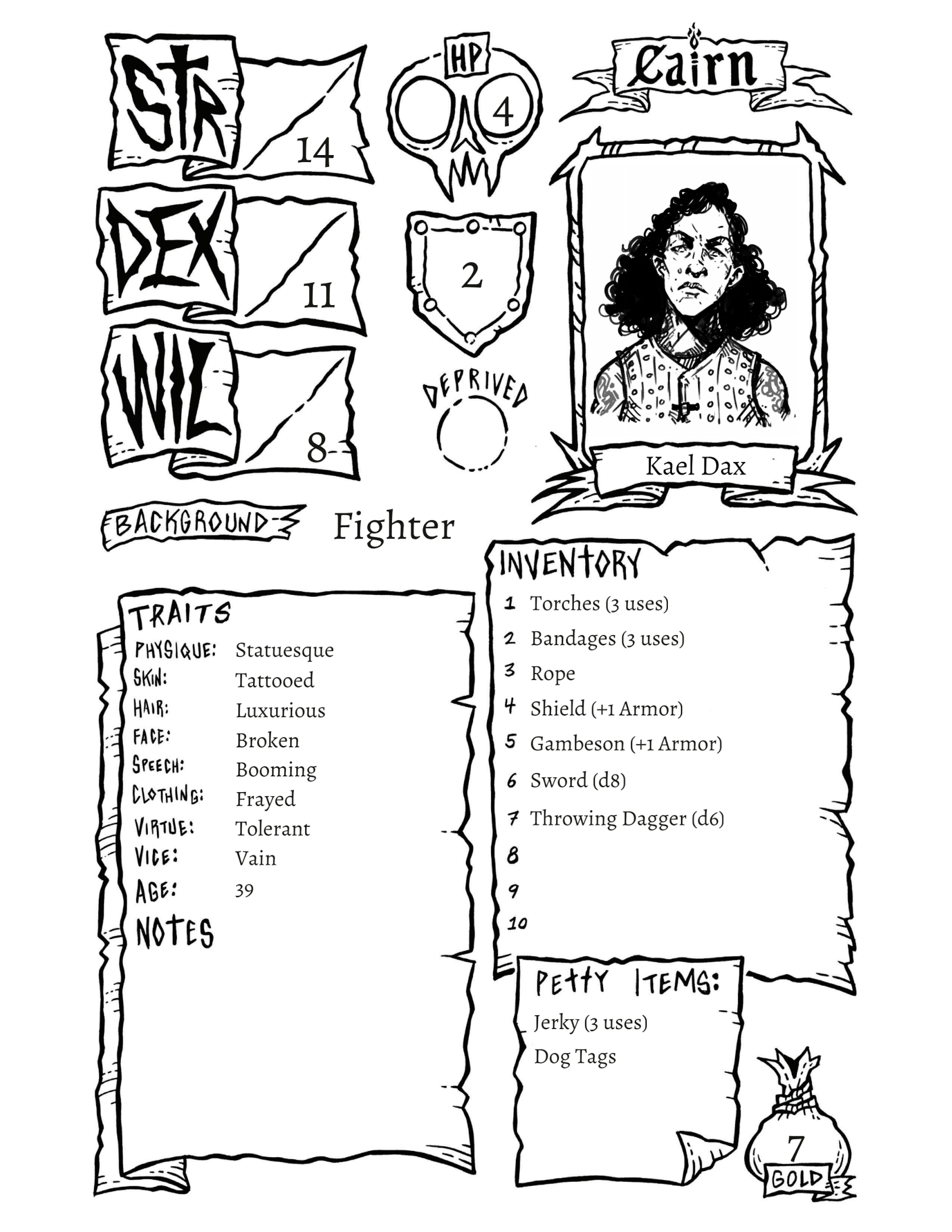 Screenshot 3 for Cairn: Barebones Edition Pregens
