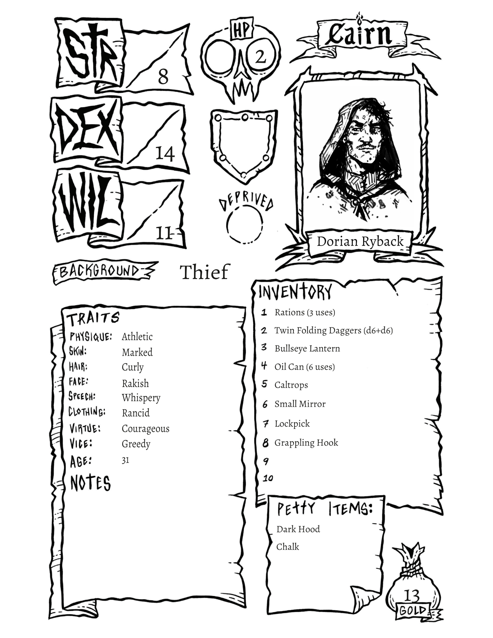 Screenshot 4 for Cairn: Barebones Edition Pregens