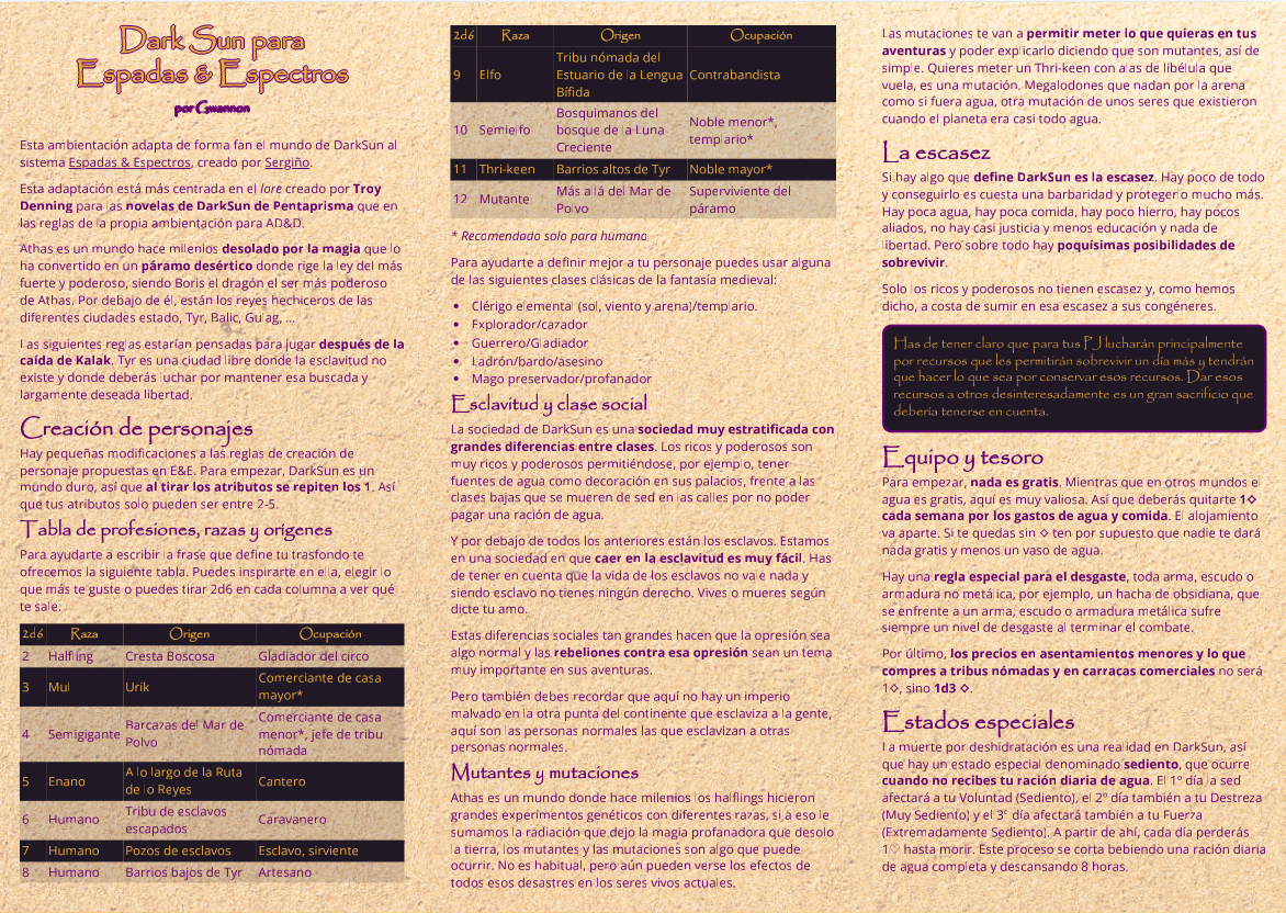 Screenshot 2 for DarkSun para Espadas&Espectros