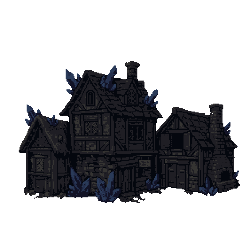 Dark Cursed Village – 2D Pixel Art Platformer Asset Pack by Pozac