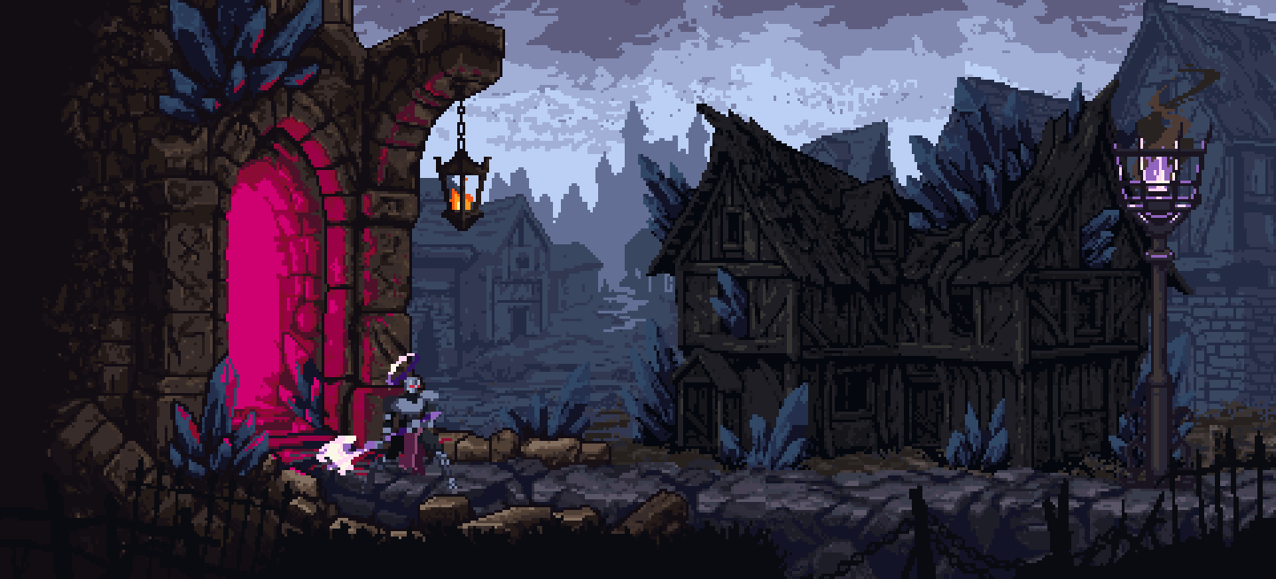 Dark Cursed Village – 2D Pixel Art Platformer Asset Pack by Pozac