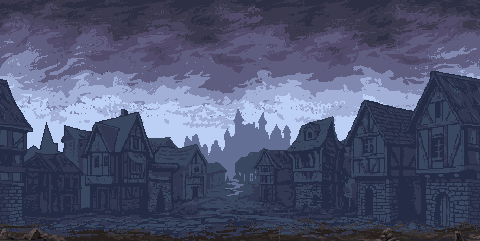 Dark Cursed Village – 2D Pixel Art Platformer Asset Pack by Pozac