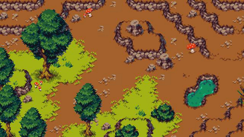 Free Topdown Fantasy - Forest - Pixelart Tileset by aamatniekss