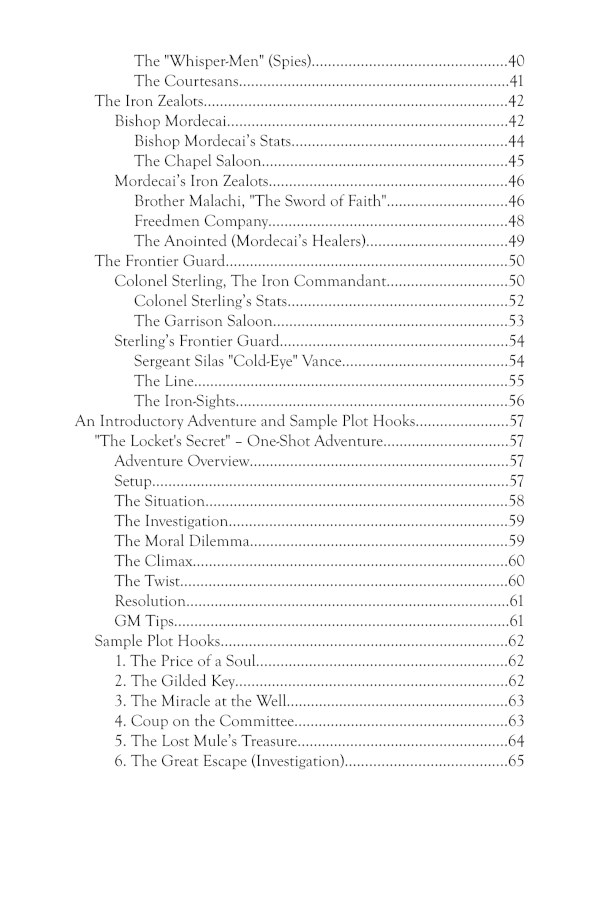 Screenshot 4 for The Wicked Town of Five-Points -- An Adventure Setting for Grit and Bullets 2nd Edition