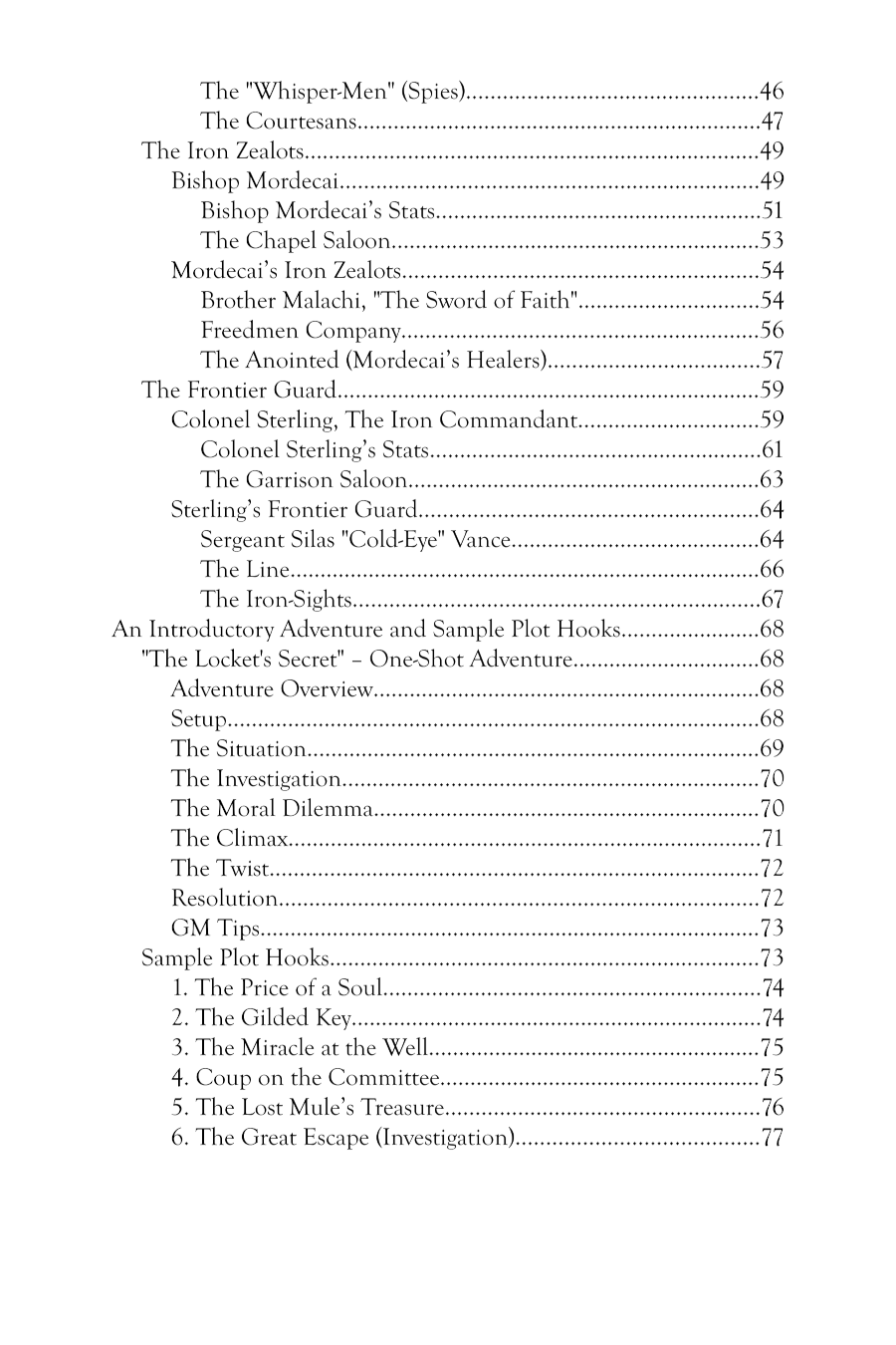 Screenshot 4 for The Wicked Town of Five-Points -- An Adventure Setting for Grit and Bullets 2nd Edition
