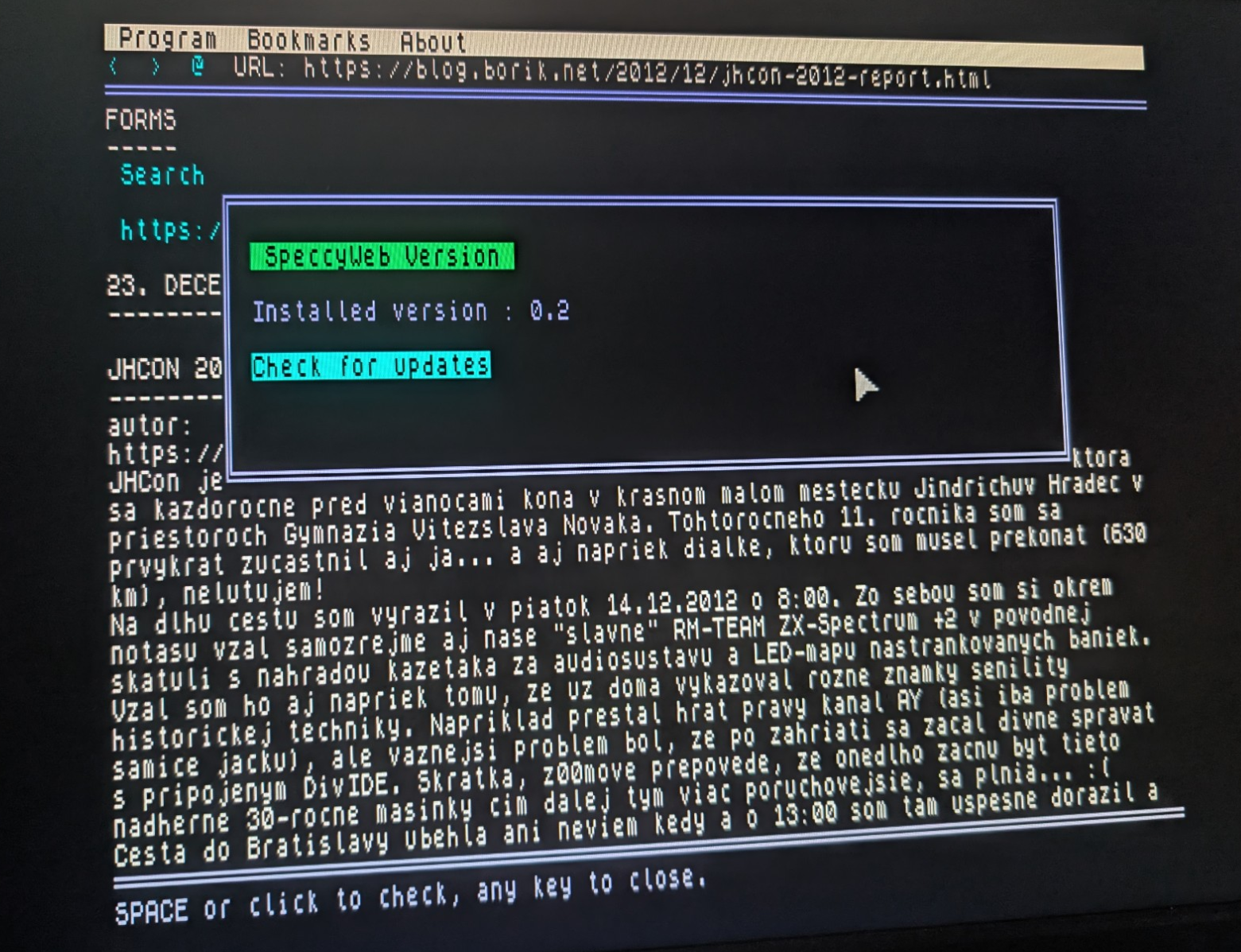 SpeccyWeb (ZX Spectrum Next) by shrek128
