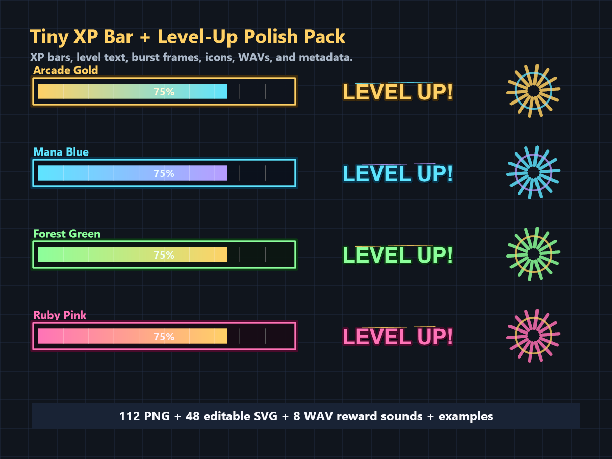 Codepen Xp Bar XP & Level-Up Feedback Pack – Progress Bars, Rewards & Upgrade UI by ...