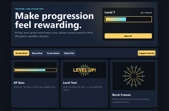 XP & Level-Up Feedback Pack – Progress Bars, Rewards & Upgrade UI by ...