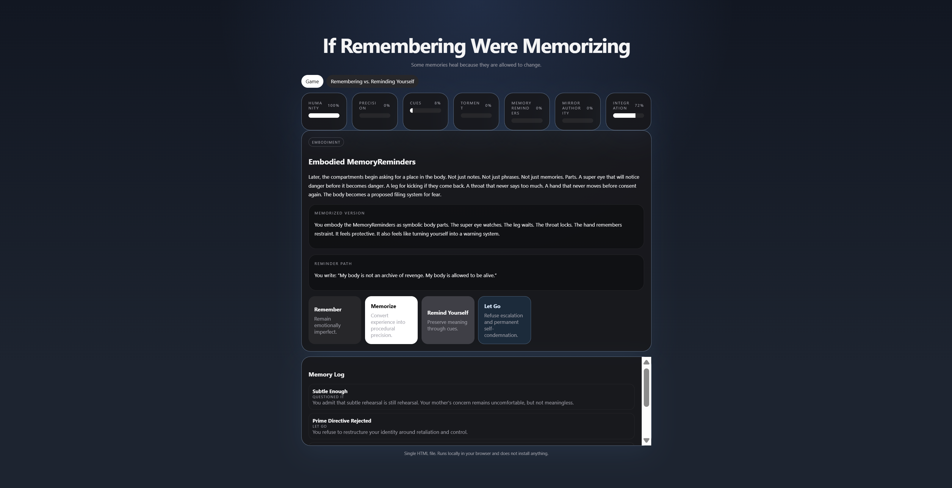 Screenshot 3 for If Remembering Were Memorizing