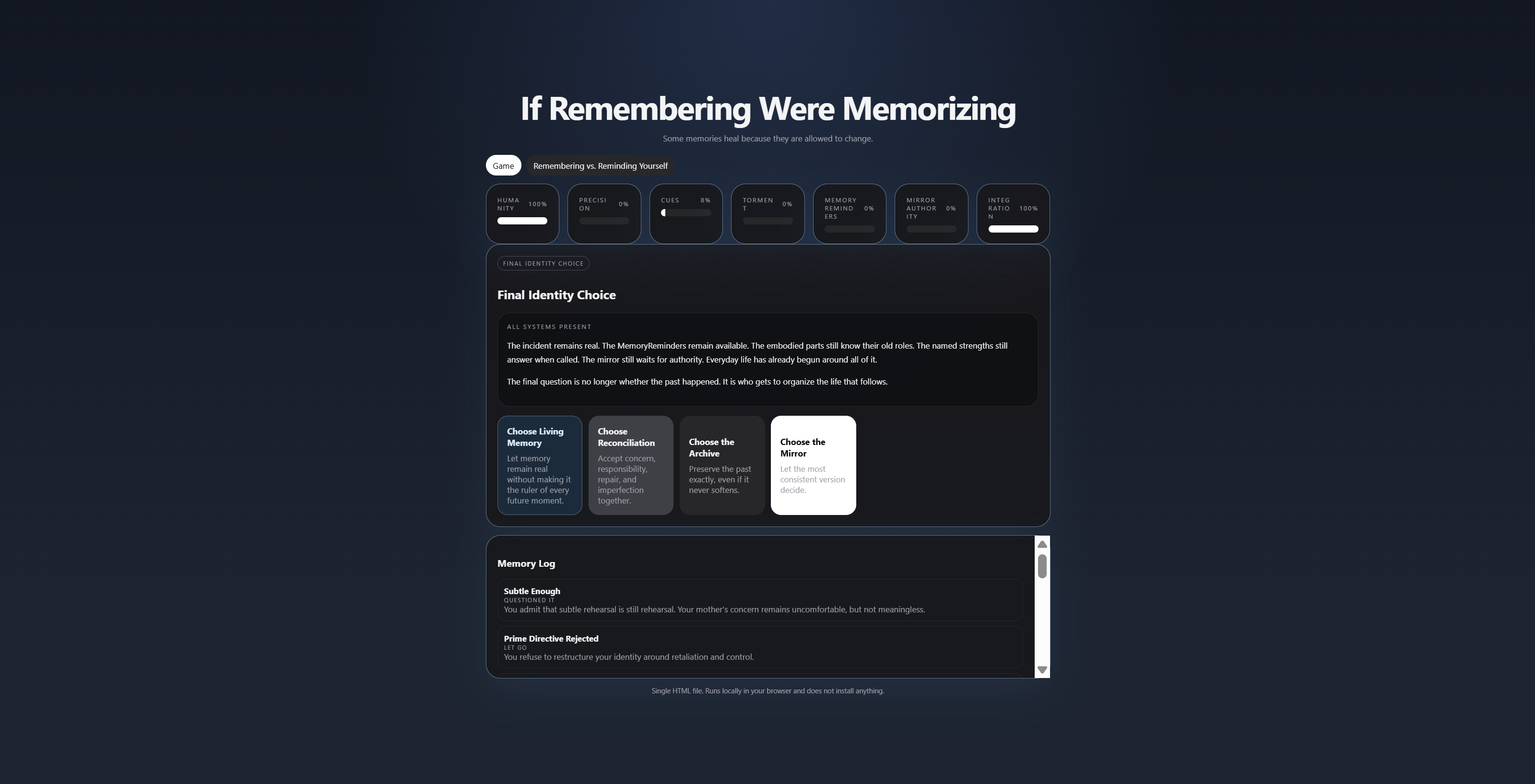 Screenshot 5 for If Remembering Were Memorizing