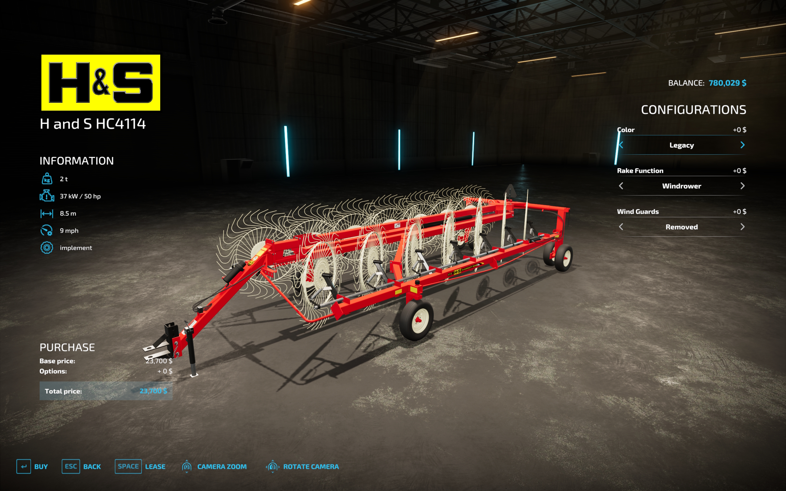Screenshot 6 for FS22/FS25 H&S HC4114 Hay Rake
