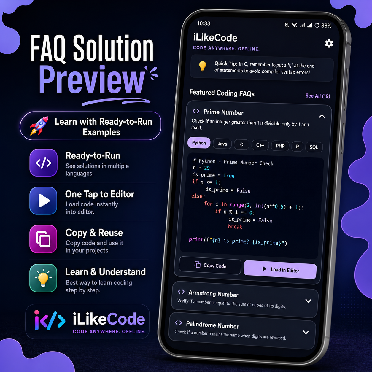 iLikeCode — Offline IDE & Compiler by Cirravo Solutions