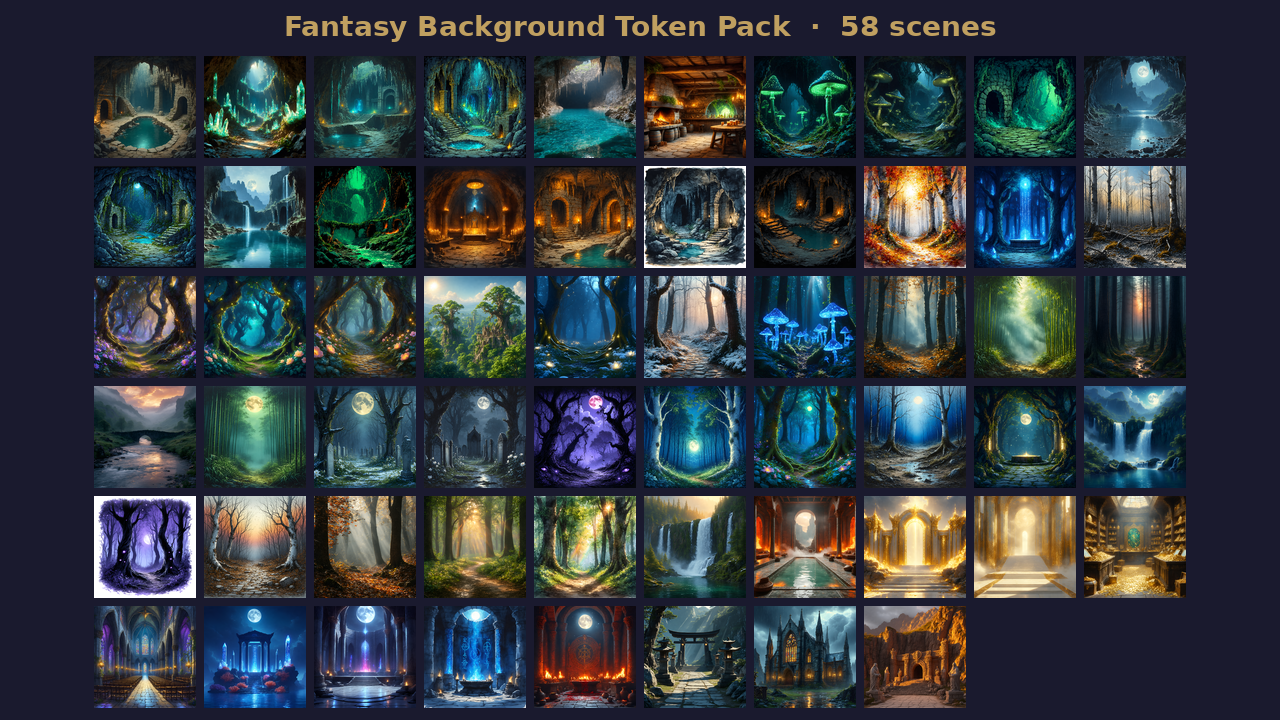 Fantasy Background Tokens Vol.4 — Forest, Cave & Temple by NewAITees ...