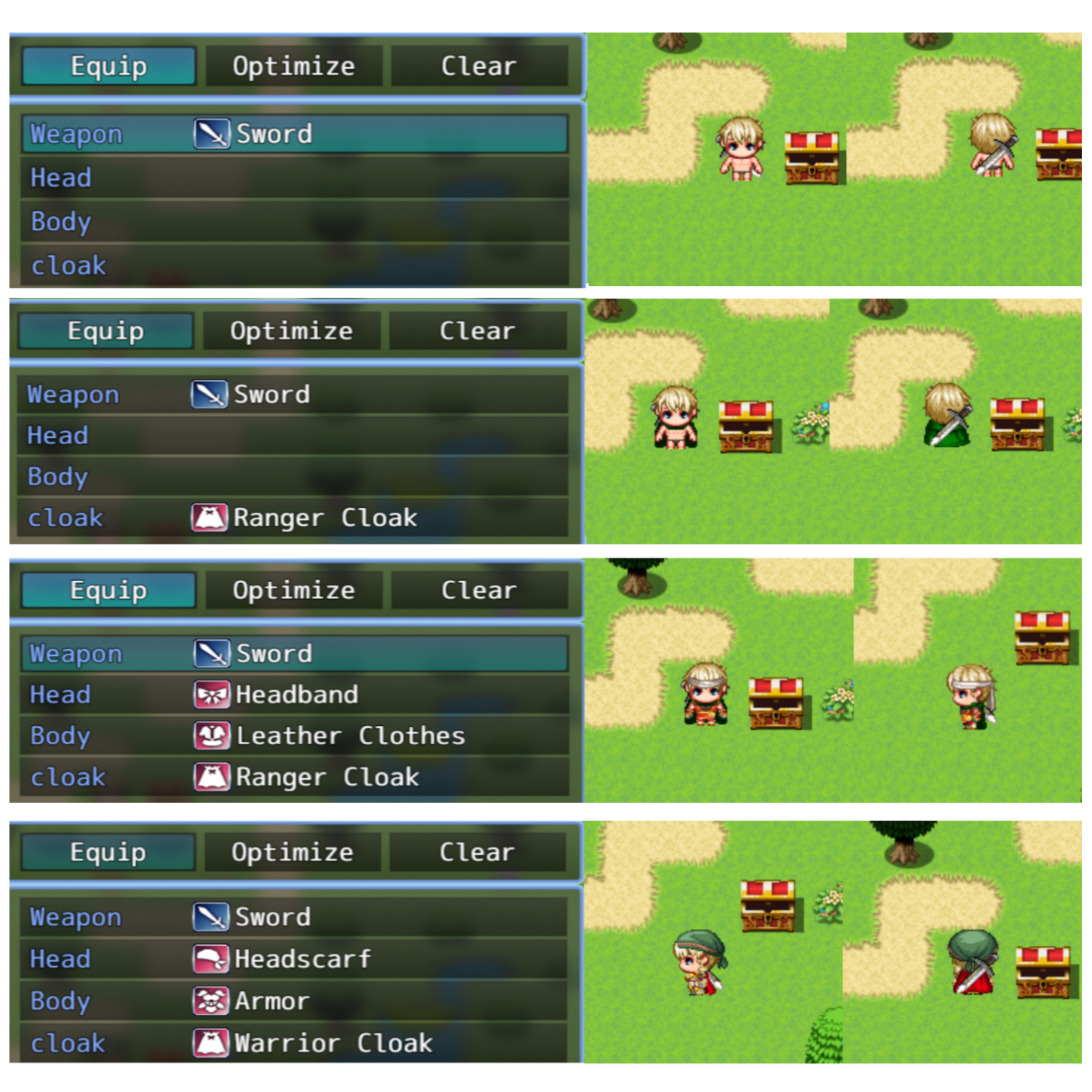 RPG Maker MZ Plugin - Equipment changes are displayed on the map by ...