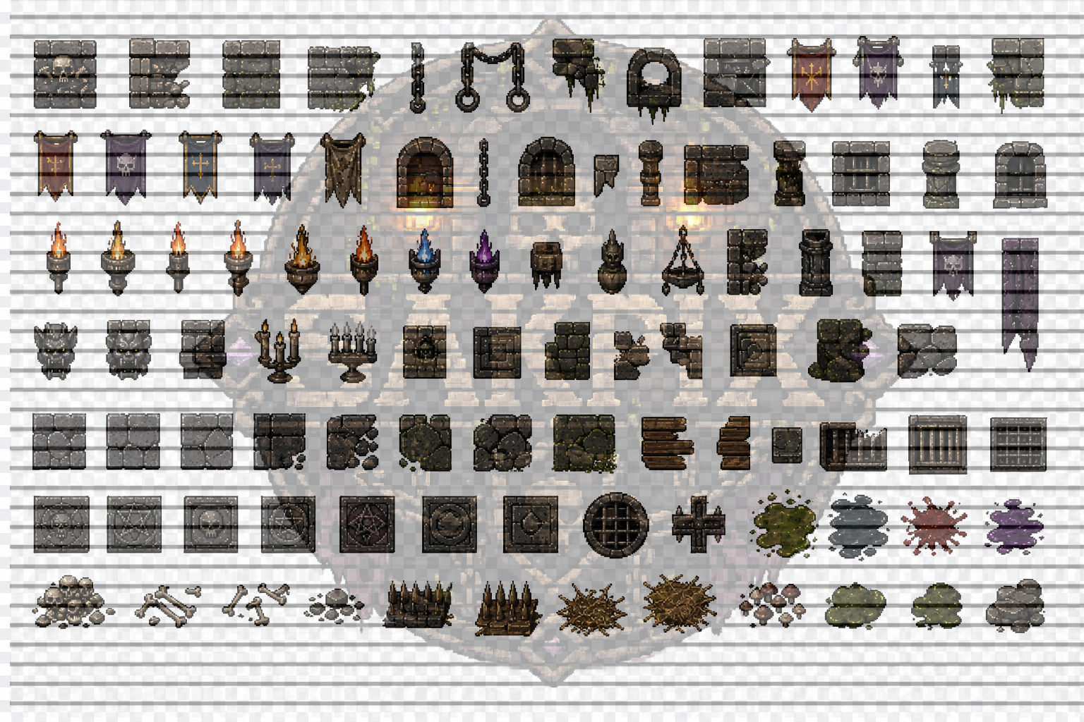 Dungeon Asset Pack – Pixel Art by SakPix
