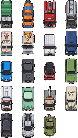 Pixel Cars Collection 100+ Cars & Vehicles Pixel Art Pack by Seveneves.ai