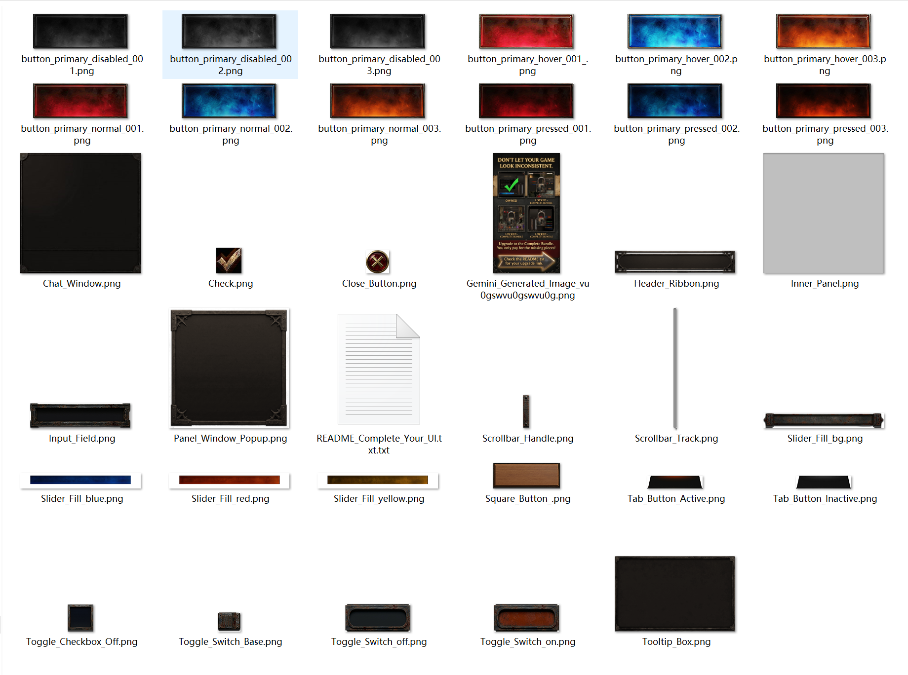 Rectangular Panel Game Ui Dark Fantasy RPG UI Panels & Controls - PNG by ZSS Game Lab