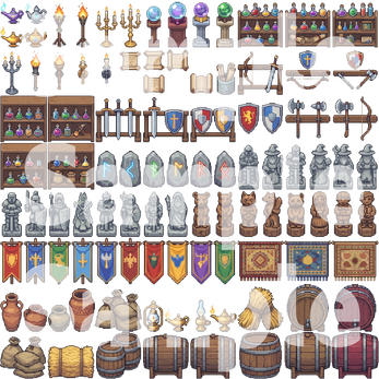 Medieval Fantasy Town Pixel Art Tileset Pack by Cute SCKR