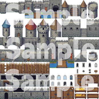 Medieval Fantasy Town Pixel Art Tileset Pack by Cute SCKR