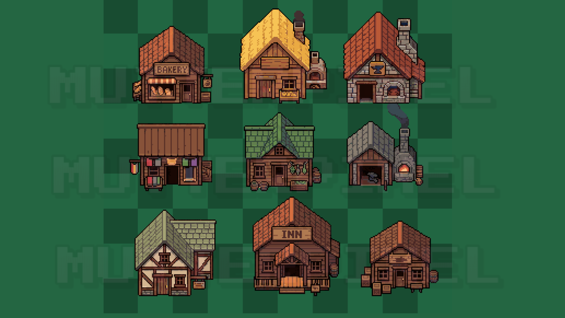 Shoppping Building Animation Cozy Village Shop Buildings (Animated) by MutterPixel Studio