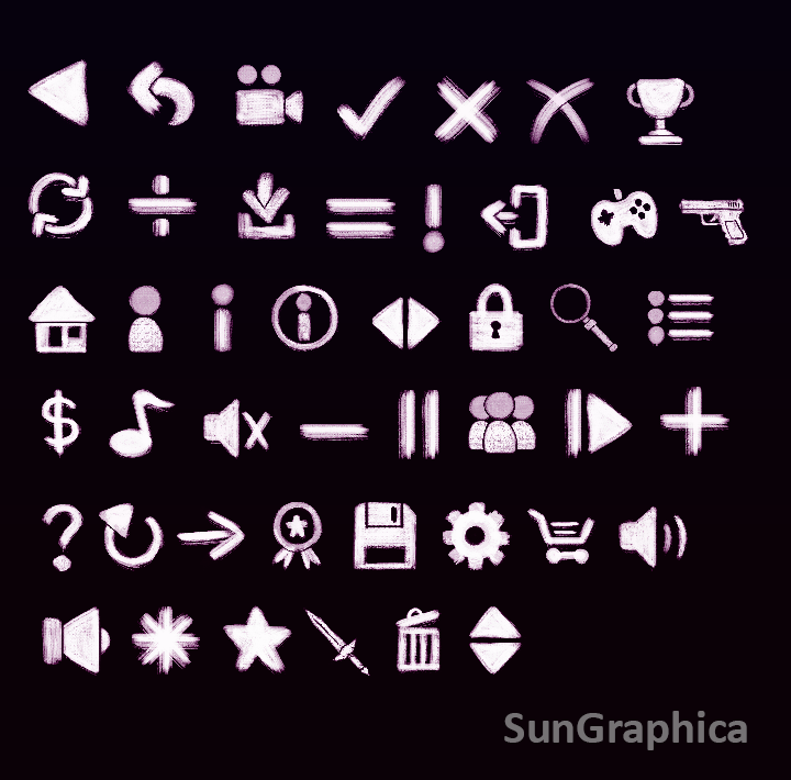600 Retro Pixelate Game Icons by SunGraphica