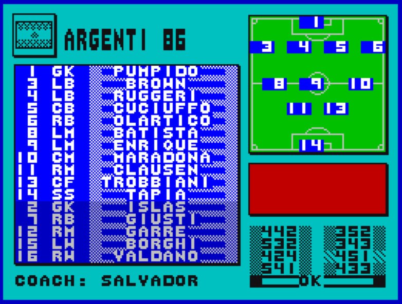 Personaliza tu experiencia de juego en Speccy Soccer Menús y opciones de Speccy Soccer para ZX Spectrum